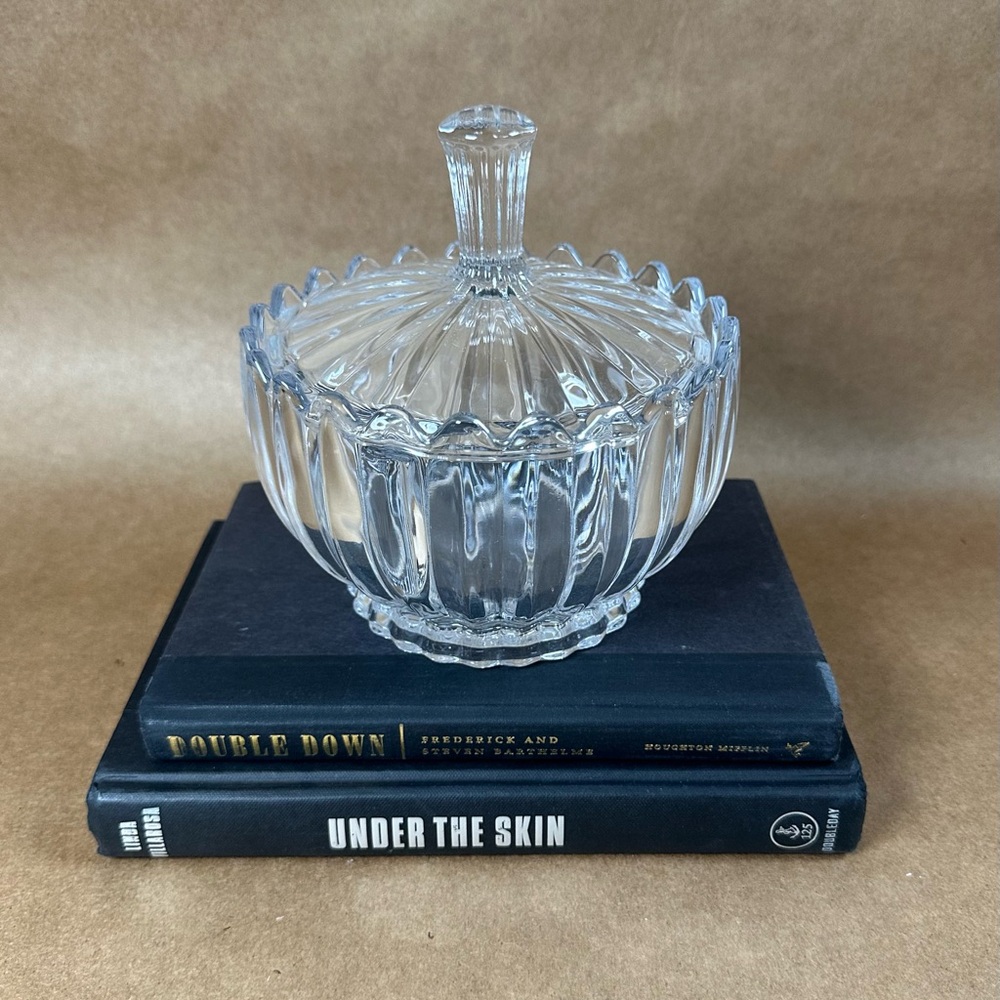 Source Unknown Clear Glass Decorative Jar